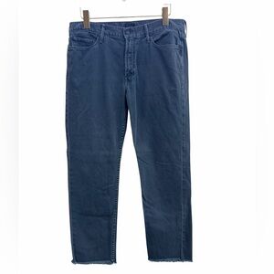 MOTHER The Dropout Fray Jeans Size 30 Deep Navy Straight Leg Raw Hem